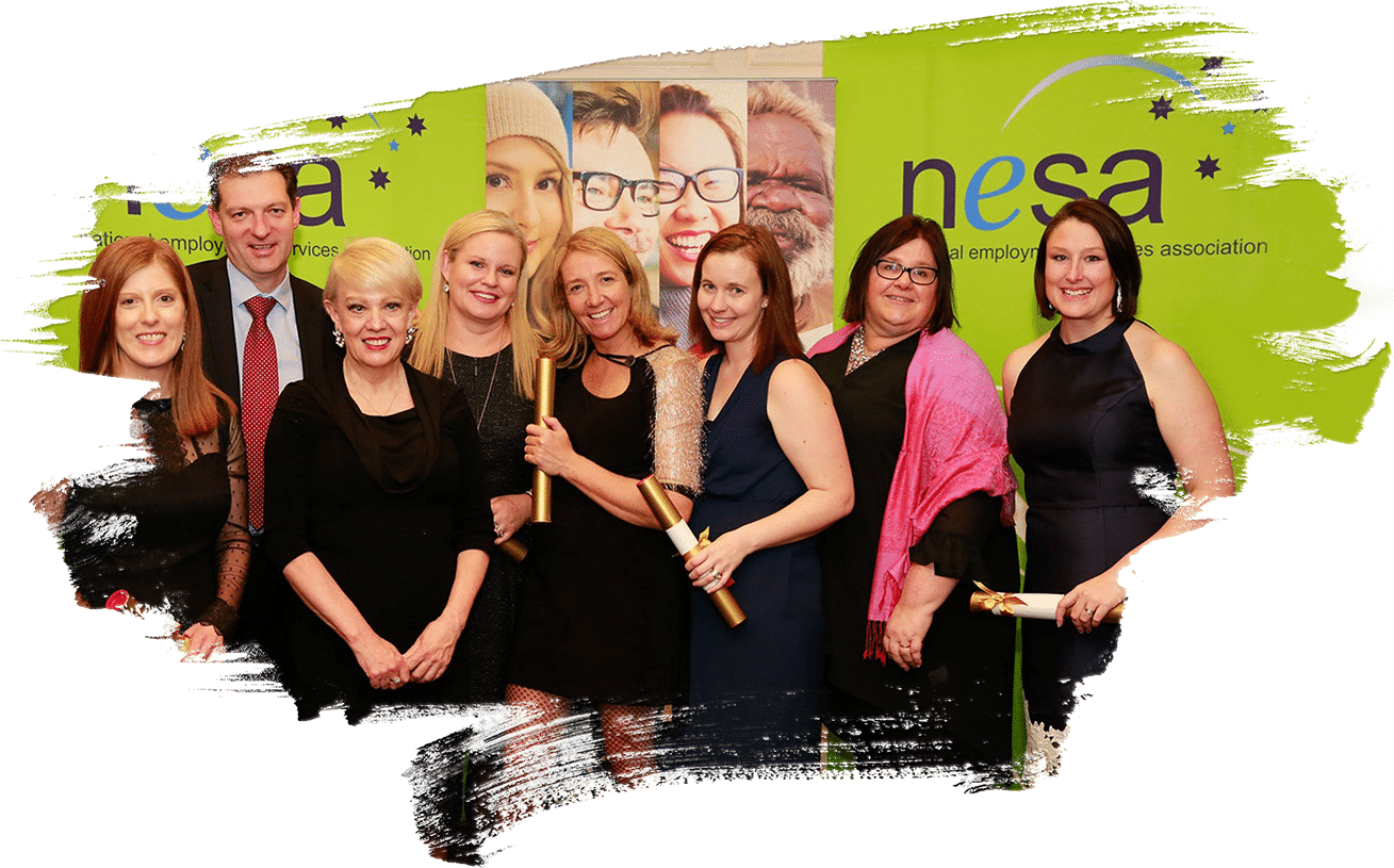 NESA Employment Discovery Grant Winner and Finalists with NESA CEO Sally Sinclair